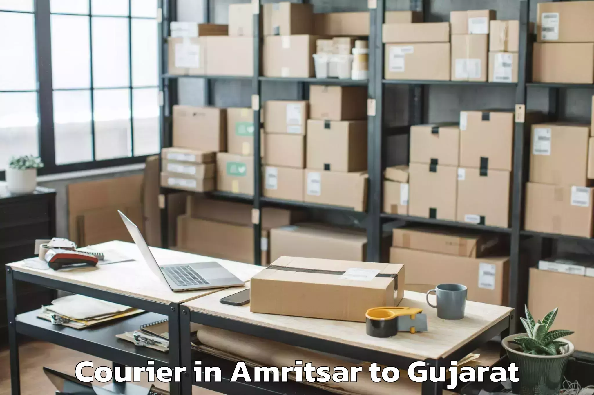 Reliable Amritsar to Vaghodia Ina Courier